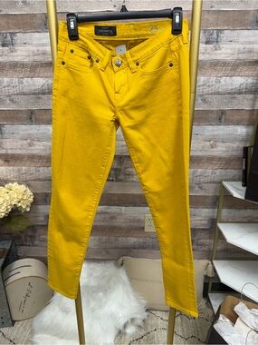 Yellow J. Crew. Toothpick Skinny Jeans 25